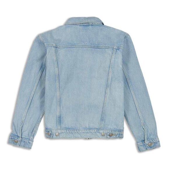 Ex-boyfriend Zip Trucker Jacket Levi Denim Light Wash Denim Jacket Size Large - Picture 2 of 8